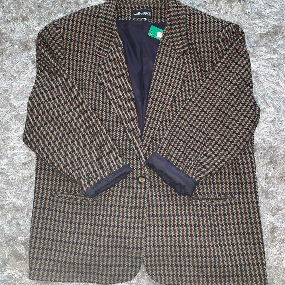 Oversized houndstooth blazer